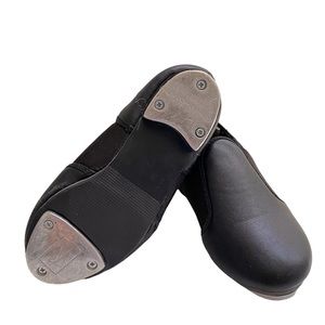 Dance Tap Shoes Intro Stretch boot Girls Sz 12 Black Slip on Loafer Toddler